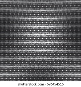 Knitted Wool Sweater Pattern Vector Imitation. Seamless Background with Shades of Gray Colors