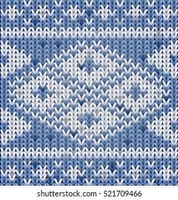 Knitted xmas ornament, vector illustration