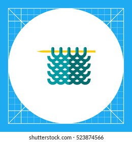 Knitted yarn on needle