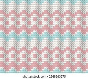 Knitted zigzag seamless pattern background, vector illustration