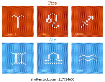 Knitted zodiac set