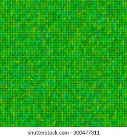 Knitter seamless pattern. Colorful texture, vector background. Retro seamless pattern with different tints of green.