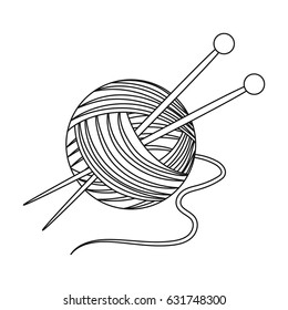 Knitting.Old age single icon in outline style vector symbol stock illustration web.