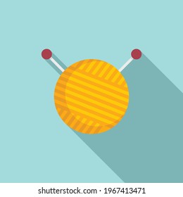 Knitting ball icon. Flat illustration of Knitting ball vector icon for web design
