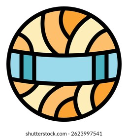 Knitting ball icon. Outline Knitting ball vector icon color flat isolated