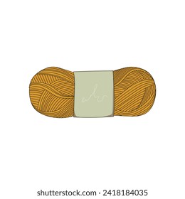 Knitting balls of yarn,wool, knitting needles illustration. Vector flat illustration on white background.