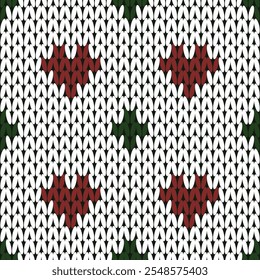 Knitting with beautiful patterns is used in winter clothes.
