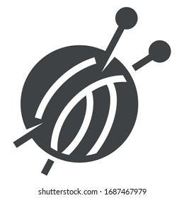 
Knitting black icon on white background