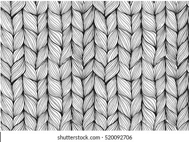 Knitting Braids Seamless Pattern Vector Illustration Stock Vector ...