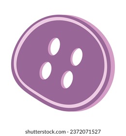 Knitting button icon flat vector. Wool knit. Winter fashion isolated