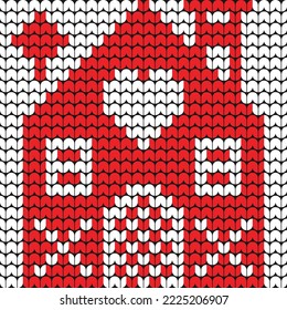 ็House knitting Christmas on white background Digital vector Design For Print border sweater decor