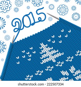 Knitting Christmas ornamental vector background. 2015. New Year.
