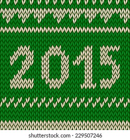 Knitting christmas pattern with a showflakes and 2015 nordic style