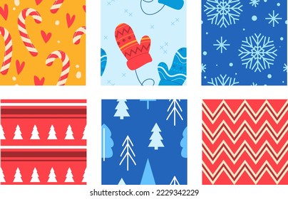 Knitting Christmas pattern texture background, traditional vector knit wool winter sweater xmas ornament illustration