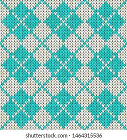 Knitting classic geometric pattern. Knitted realistic seamless background, texture. Vector seamless background for banner, site, greeting card, wallpaper. Vector Illustration.