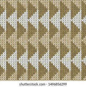 Knitting classic geometric pattern. Knitted realistic seamless background, texture. Vector seamless background for banner, site, greeting card, wallpaper. Vector Illustration.