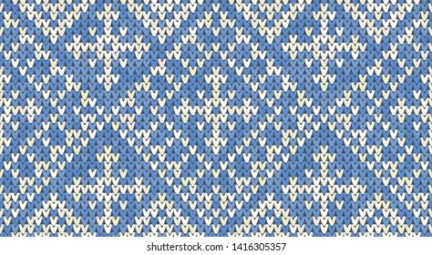 Knitting classic vintage geometric pattern. Knitted realistic ethnic seamless background, texture. Vector national seamless background for banner, site, greeting card, wallpaper. Vector Illustration.