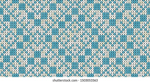 Knitting classic vintage geometric pattern. Knitted realistic ethnic seamless background, texture. Vector national seamless background for banner, site, greeting card, wallpaper. Vector Illustration.
