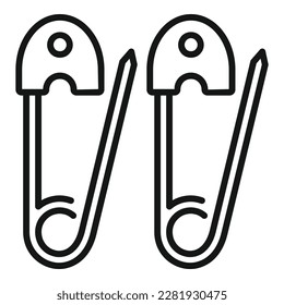 Knitting clip icon outline vector. Wool knit. Scarf hat