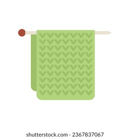 Knitting cloth icon flat vector. Wool knit. Warm ball isolated