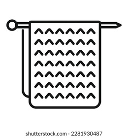 Knitting cloth icon outline vector. Wool knit. Warm ball
