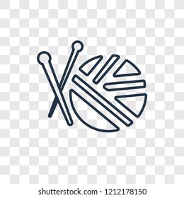Knitting concept vector linear icon isolated on transparent background, Knitting concept transparency concept in outline style
