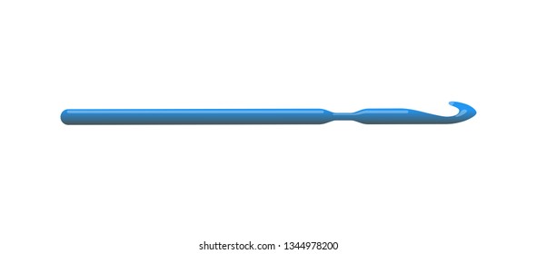 Knitting crochet hook. Handmade vector illustration isolated white background