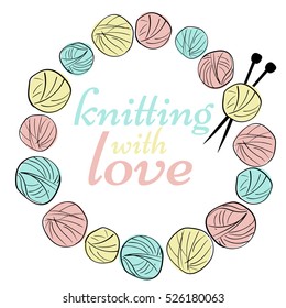 Knitting and crochet vector logo