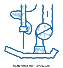 Knitting Detail sketch icon vector. Hand drawn blue doodle line art Knitting Detail sign. isolated symbol illustration