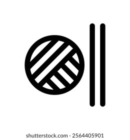 Knitting. Editable stroke vector icon.