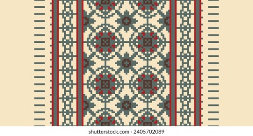 Knitting Embroidery Pattern Styles. Crochet pixel art. If you want to pixel art in your crochet, design for print fabric cloth carpet, folk, fashion, saree,
