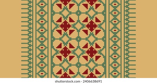 Knitting Embroidery Pattern Styles. Crochet pixel art. If you want to pixel art in your crochet, design for print fabric cloth carpet, folk, fashion, saree,