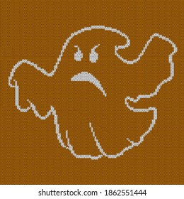 Knitting with evil ghost, design for sweater, scarf, comforter or clothes texture