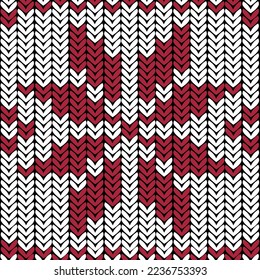 Knitting fabric seamless pattern with Christmas stars vector illustration