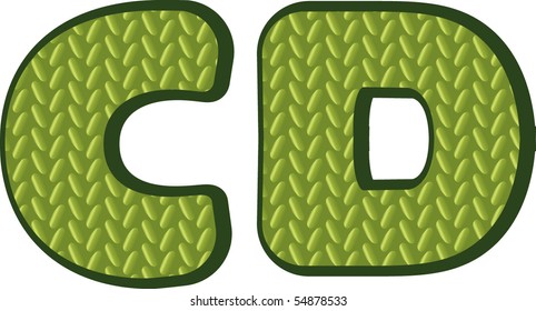 knitting green alphabet