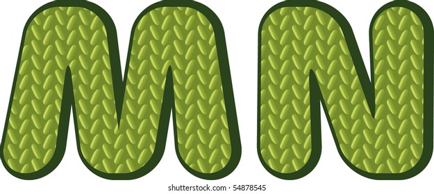 knitting green alphabet