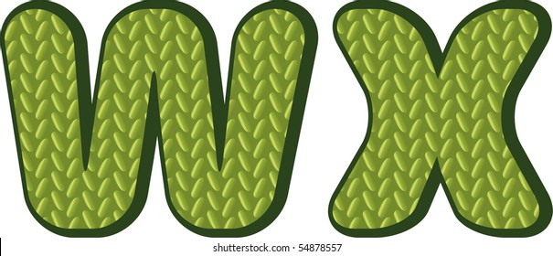 knitting green alphabet