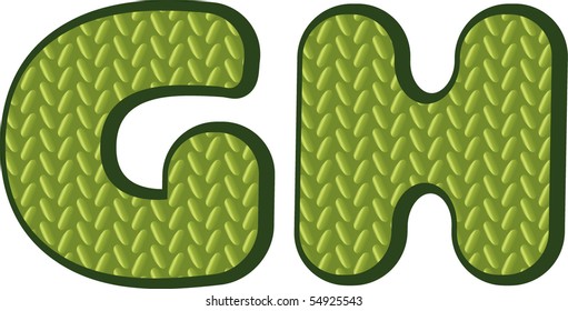 knitting green alphabet