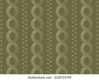 Knitting green sweater elements. Knitting hobby. Warm clothes, cozy winter. Isolated vector illustration for poster, banner, cover, card.Vector illustration of seamless pattern.