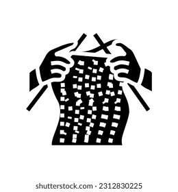 knitting hands knitting wool glyph icon vector. knitting hands knitting wool sign. isolated symbol illustration
