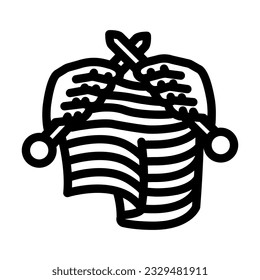 knitting hands knitting wool line icon vector. knitting hands knitting wool sign. isolated contour symbol black illustration