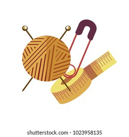 Knitting hobby equipment to create stylish handmade clothes