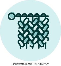 Knitting hobby, illustration, vector on a white background.