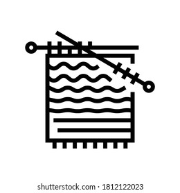 knitting hobby line icon vector. knitting hobby sign. isolated contour symbol black illustration