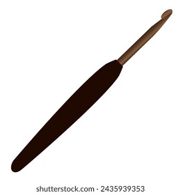 Knitting hook for working with wool. Vector illustration