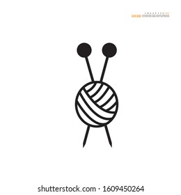 knitting Icon on white background.Needle for sewing.vector illustration.
