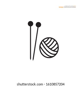 knitting Icon on white background.Needle for sewing.vector illustration.