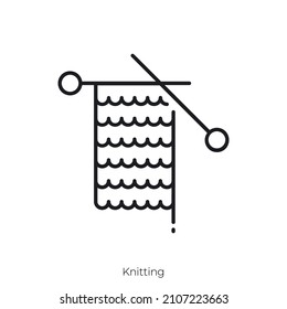 Knitting icon. Outline style icon design isolated on white background