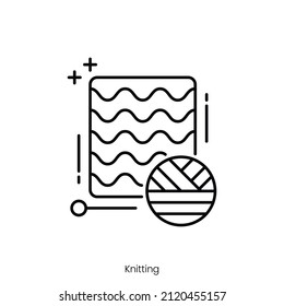 knitting icon. Outline style icon design isolated on white background