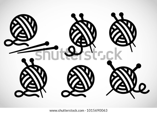 Knitting icon set\
vector